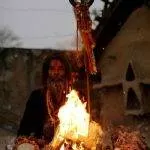 Aghori tantric performing ritual