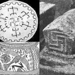 swastika symbol used on pottery vase and tomb