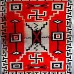 Swastika symbol on navajo woven blanket