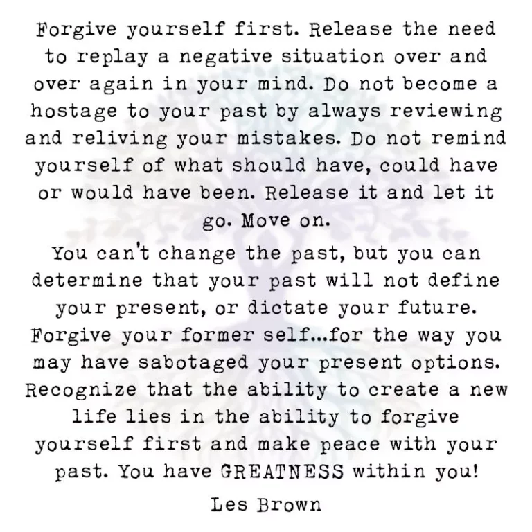Forgive Yourself First. Release the Need to Replay a Negative Situation