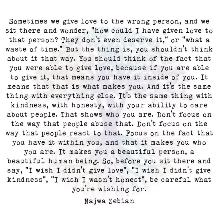 Sometimes we Give Love to the Wrong Person