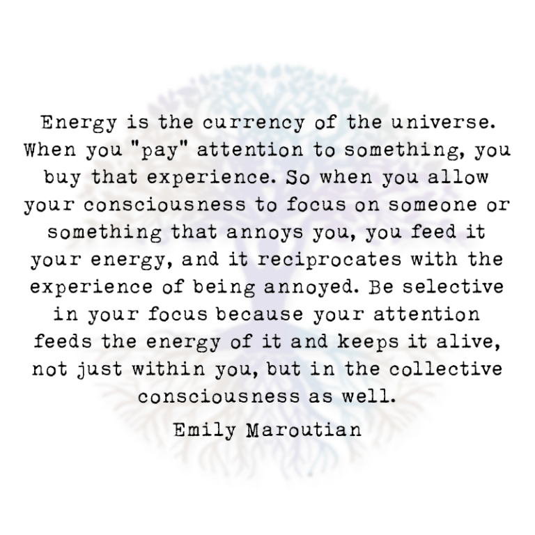 Energy is the Currency of the Universe