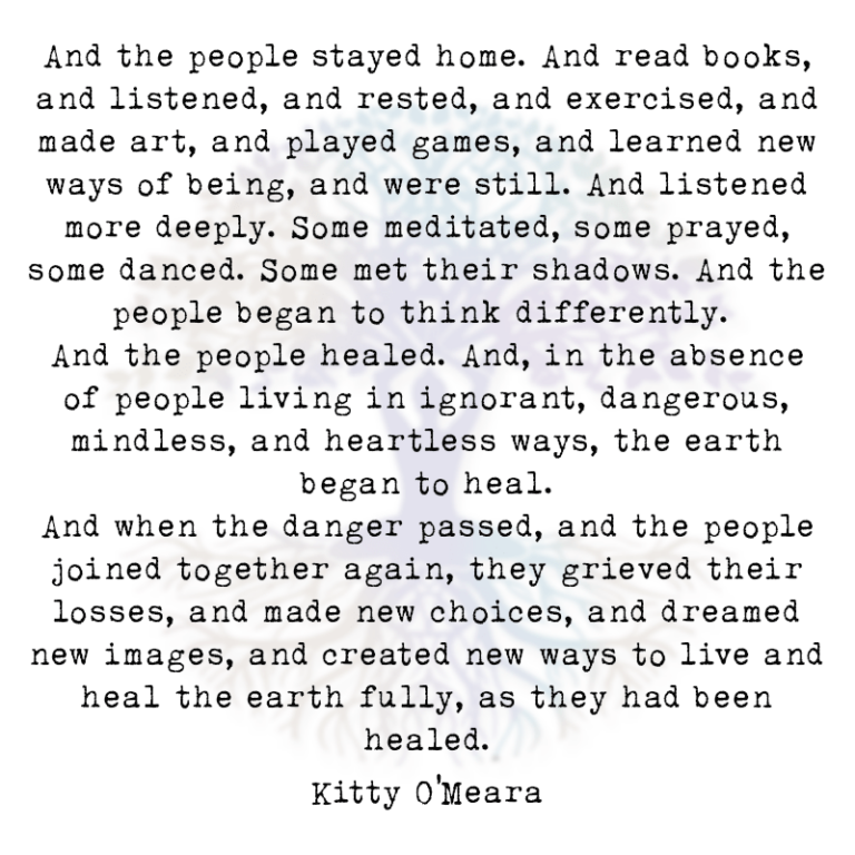And the People Stayed Home. And Read Books, and Listened…