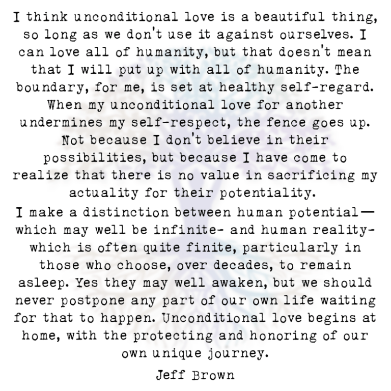 I Think Unconditional Love is a Beautiful Thing