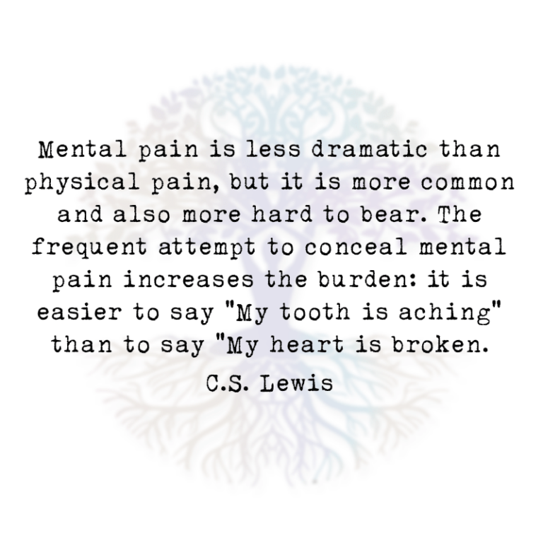 Mental Pain is Less Dramatic than Physical Pain