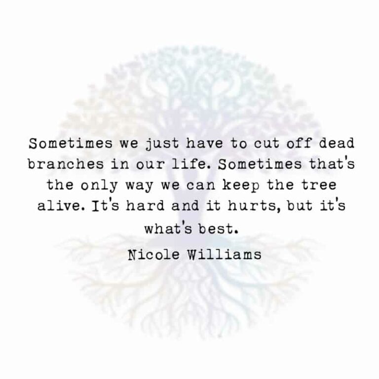 Sometimes We Just Have to Cut Off Dead Branches in Our Life