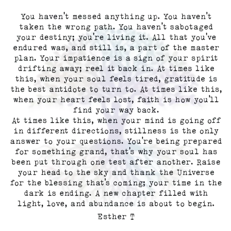 You Haven’t Messed Anything Up