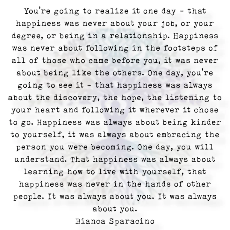 You’re Going to Realize it One Day
