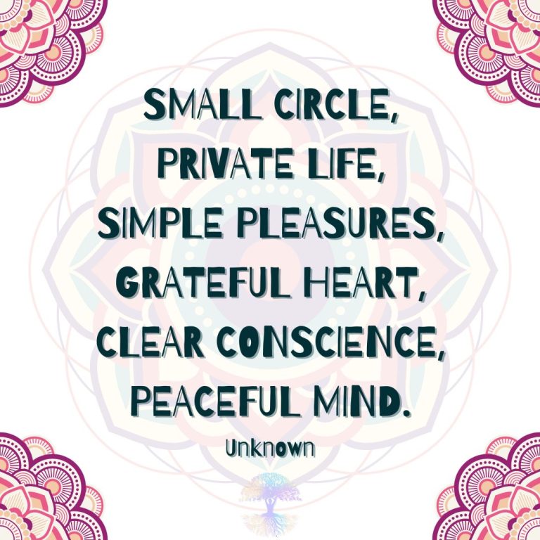 Small Circle, Private Life, Simple Pleasures